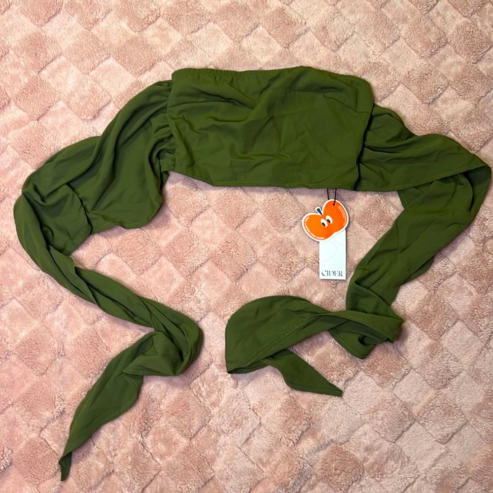 NWT Cider crop top - tie-back tube top
